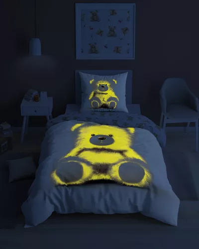 Foszoreszkáló Teddy maci ágynemű