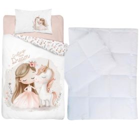 Királylányos, unikornisos ovis ágynemű szett