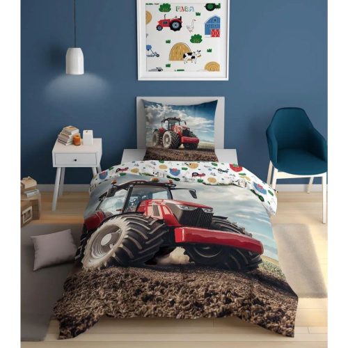 Traktoros ágynemű (piros)