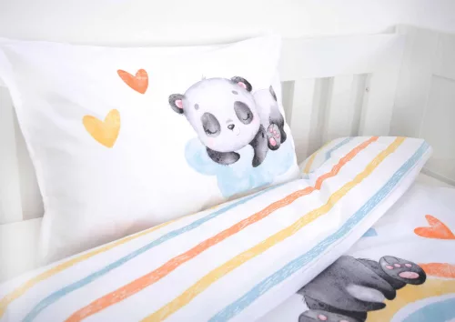 Pandás ovis ágynemű (szivárvány)