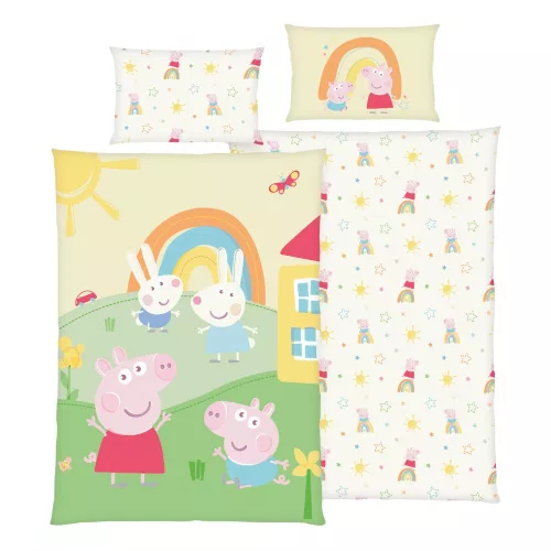 Peppa malac ovis ágynemű szett (szivárvány)