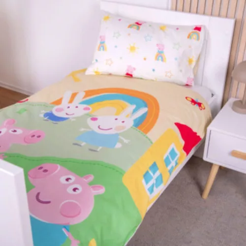 Peppa malac ovis ágynemű (szivárvány)