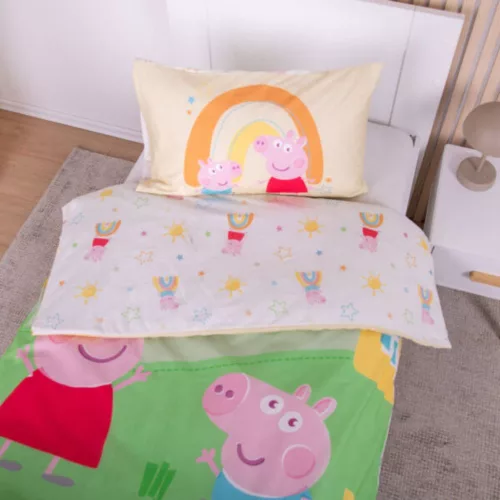 Peppa malac ovis ágynemű (szivárvány)