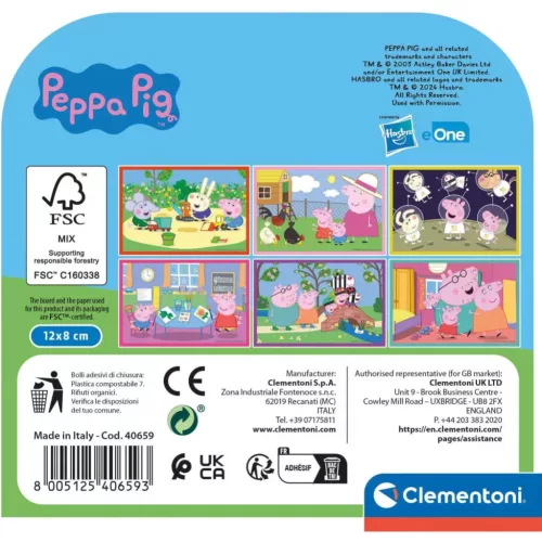 Peppa malac mesekocka 6 db-os puzzle 2 éves kortól – Clementoni fejlesztő játék