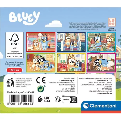 Bluey mesekocka 6 db-os puzzle 2 éves kortól – Clementoni fejlesztő játék